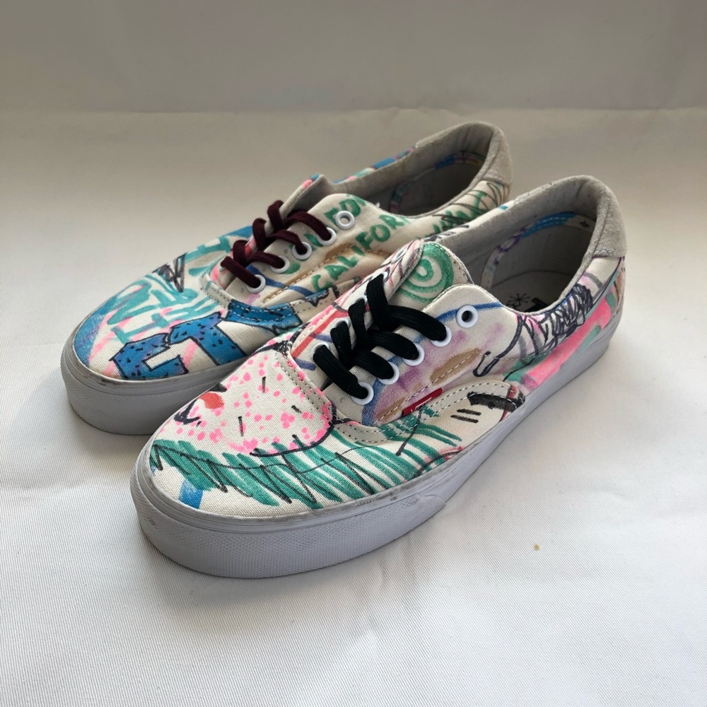 Vans Authentic White Canvas Custom Pattern